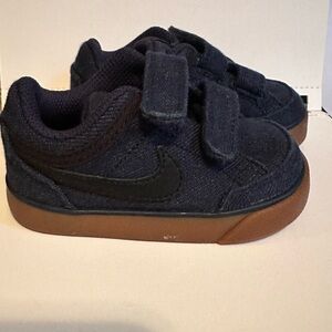 Dark Blue denim Velcro Nike. Toddler